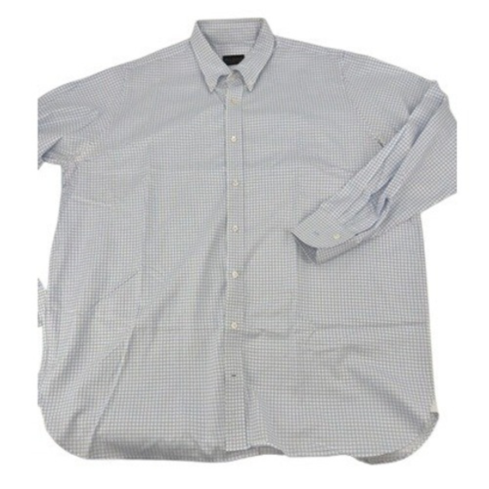 New & Lingwood Mens Blue Check Button Down Dress Shirt London‎ Size 3XL